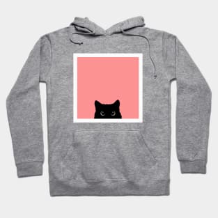 sneaky black cat in pink Hoodie